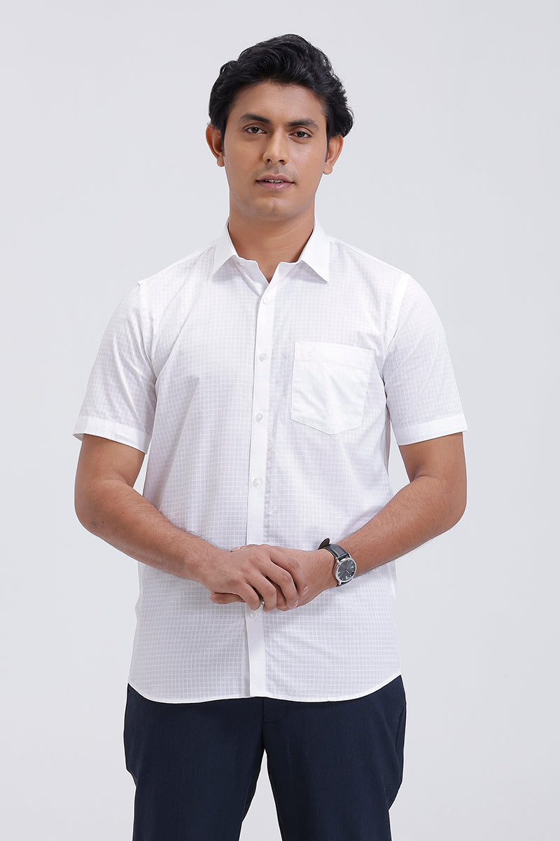 Alps - Cotton Formal White Shirt For Men | Uathayam