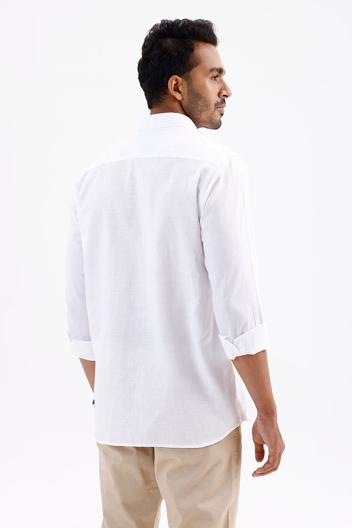 Amalfi Men's Arctic White Cotton Formal Shirt