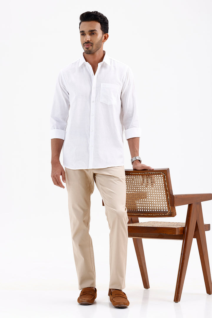 Premium Arctic White Formal Shirt for Men