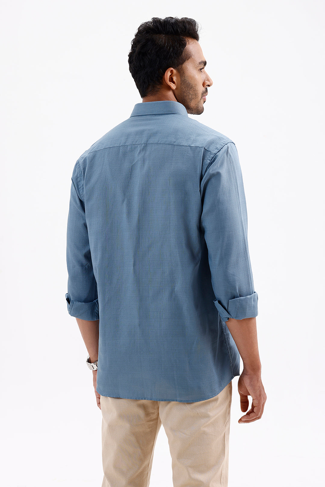Amalfi Men's Harbour Blue Cotton Formal Shirt