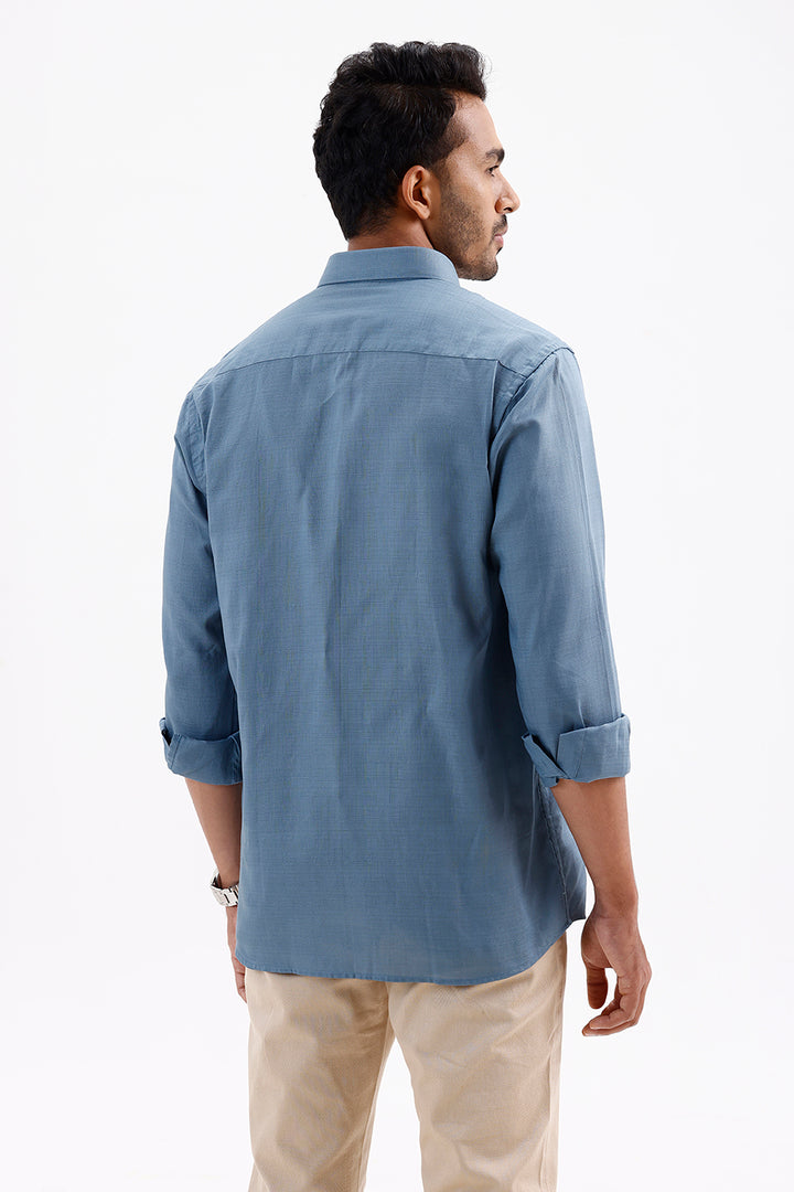 Amalfi Men's Harbour Blue Cotton Formal Shirt