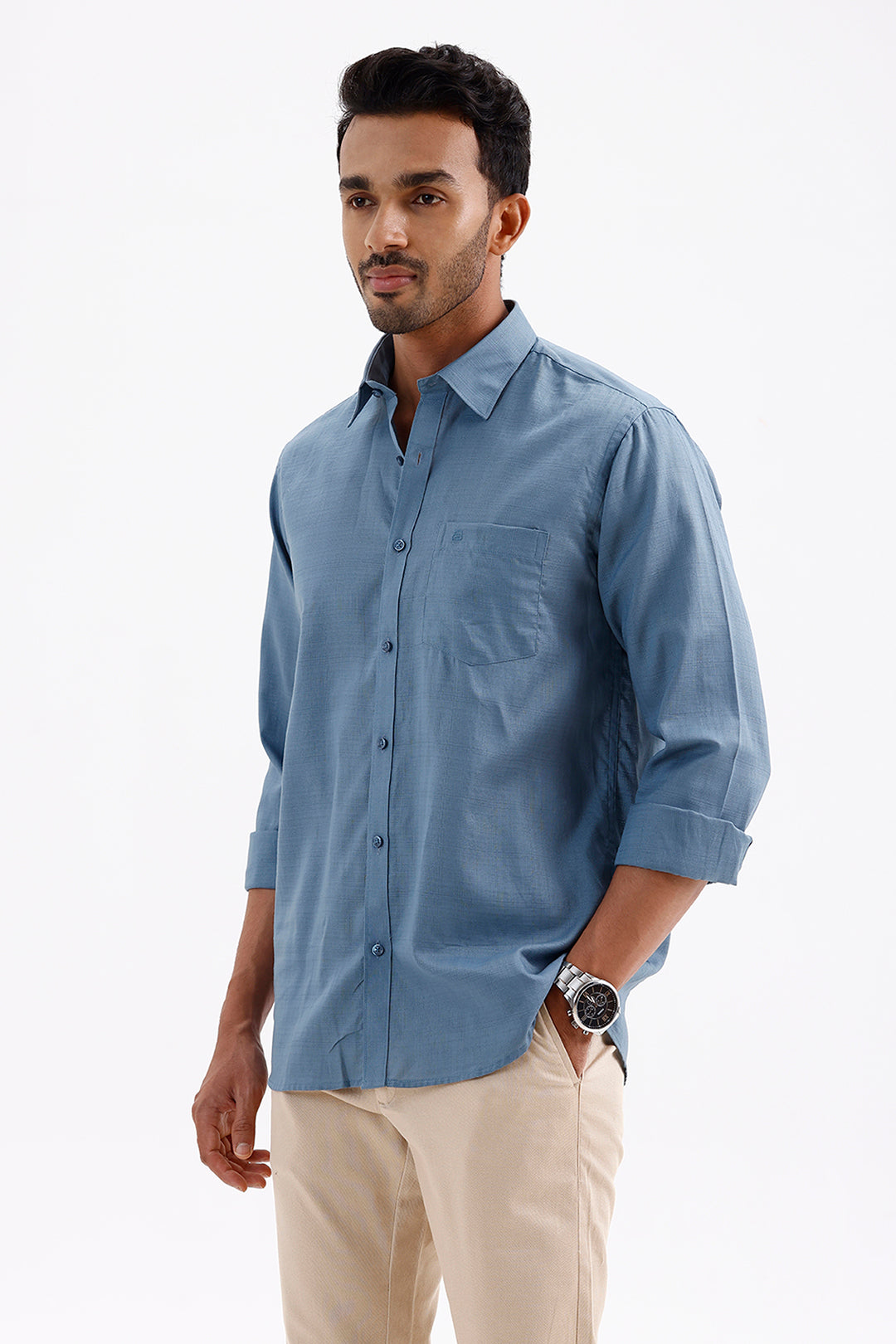 Stylish Harbour Blue Amalfi Men's Formal Shirt