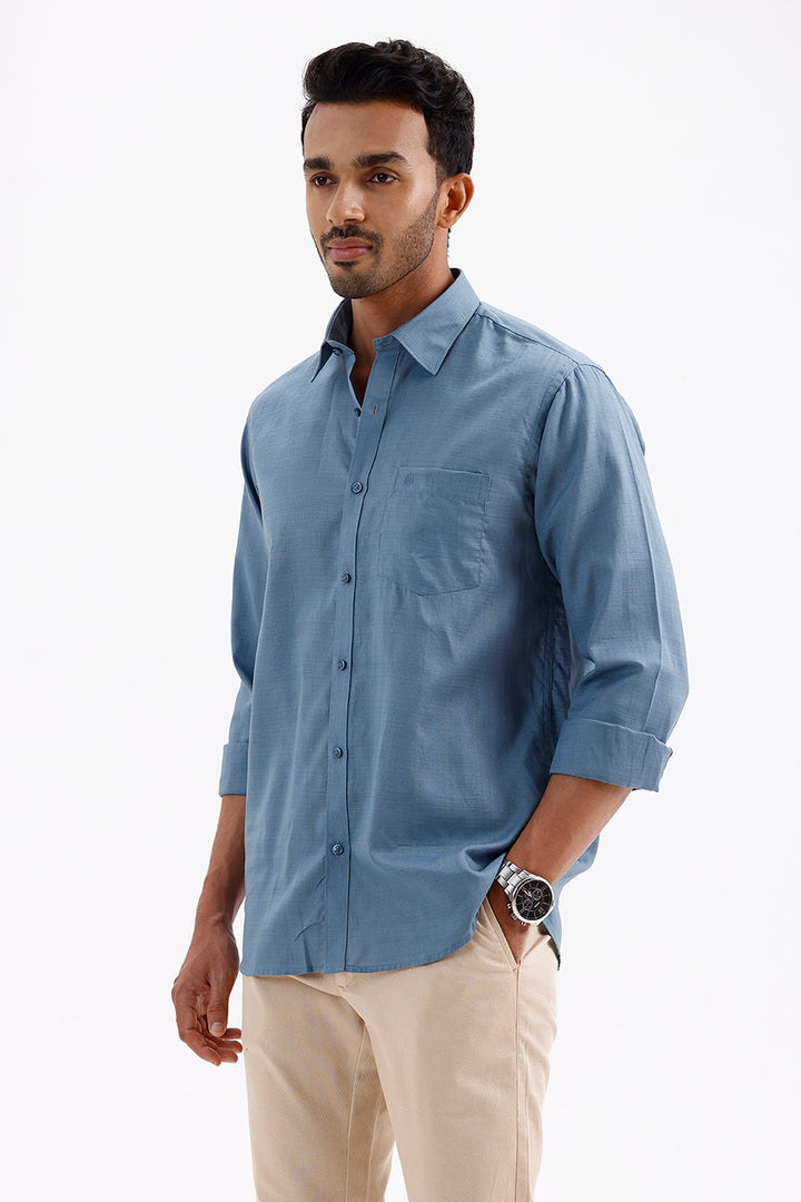 Stylish Harbour Blue Amalfi Men's Formal Shirt