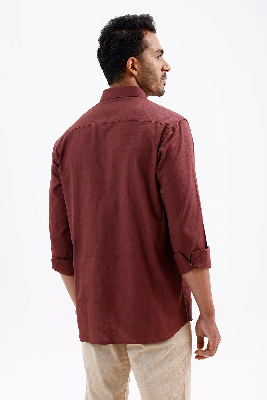 Amalfi Men's Royal Merlot Cotton Formal Shirt