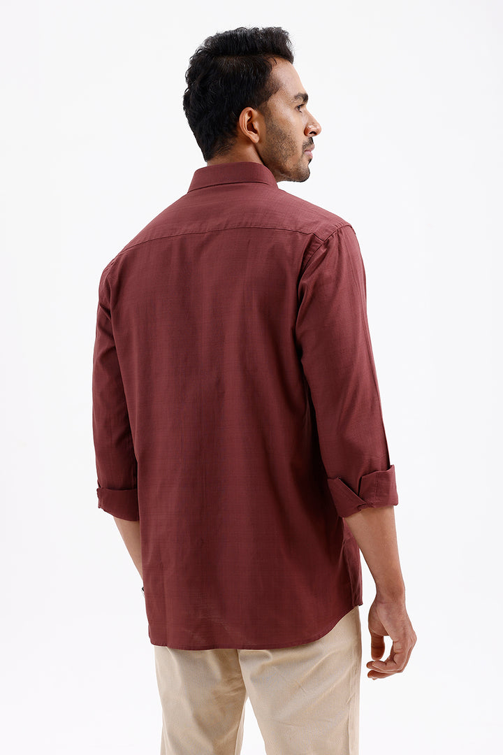 Amalfi Men's Royal Merlot Cotton Formal Shirt