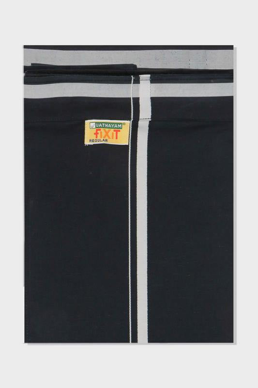 Velan BB - Black Pocket Fixit Dhoti For Men | Uathayam