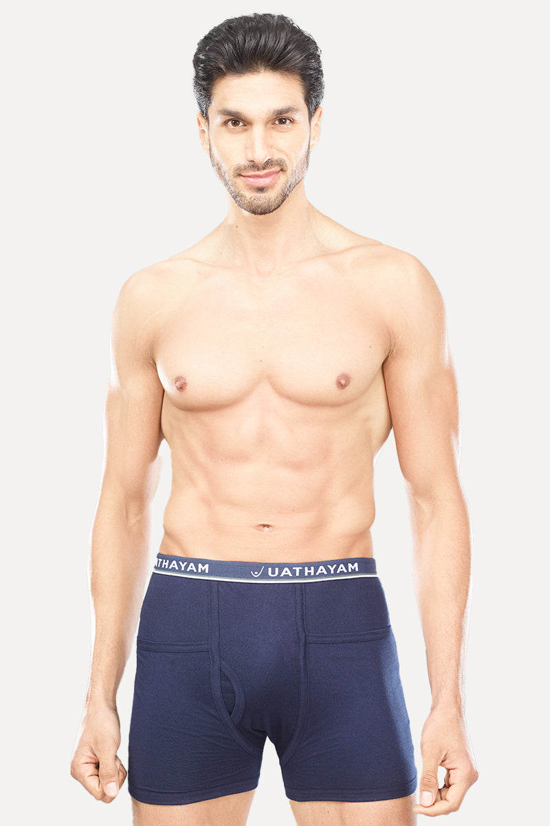 UATHAYAM Ultimate Fine Outer Elastic Pocket Trunks For Men (Assorted Colors)