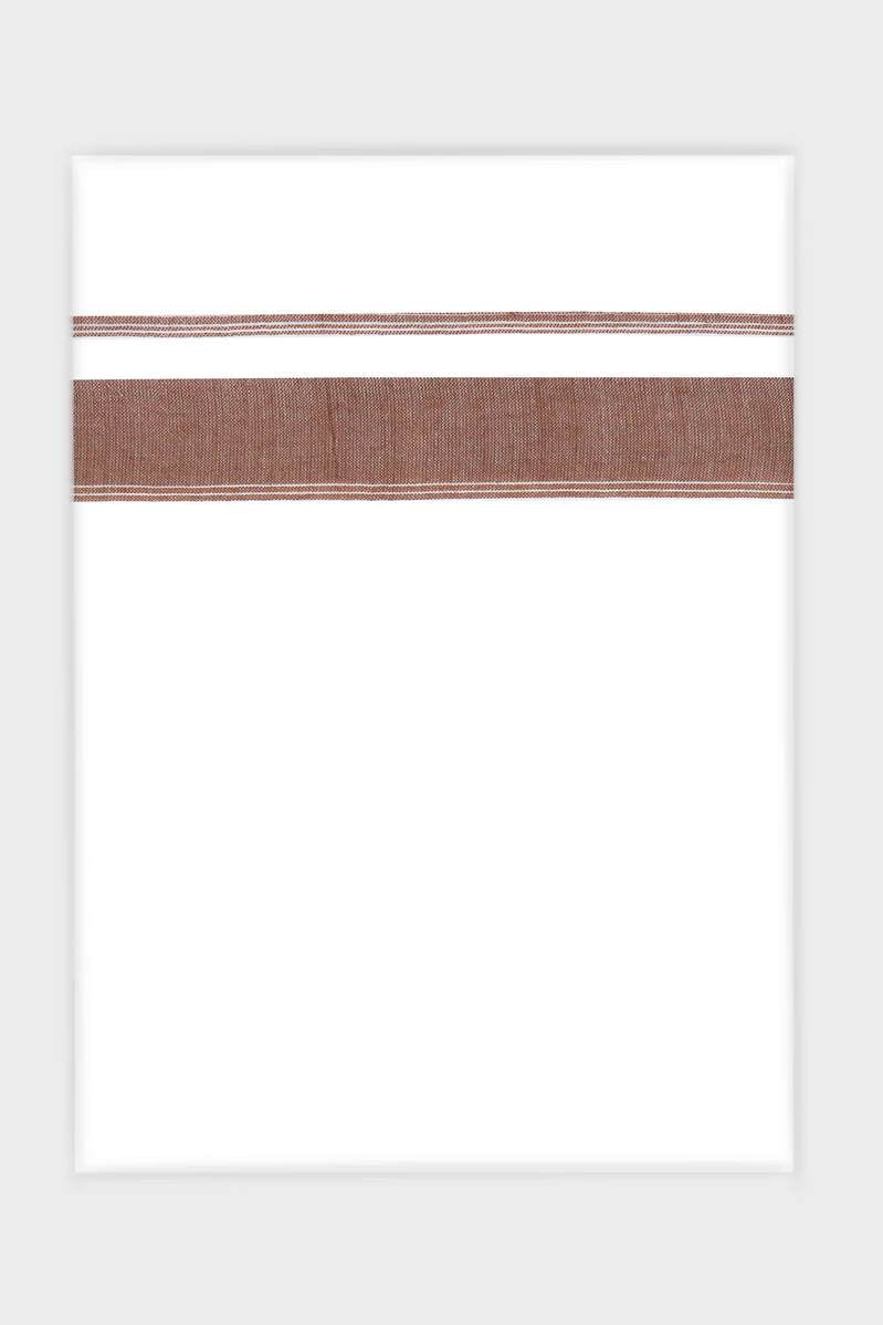 Alvin Avatar  - Brown Smooth Cotton Double Dhoti With Fancy Borders | Uathayam