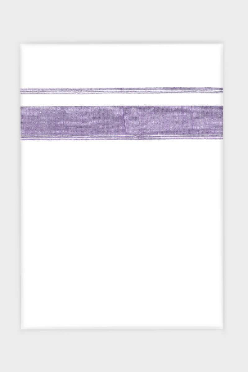 Alvin Avatar  - Lavender Smooth Cotton Double Layered Dhoti With Fancy Borders | Uathayam