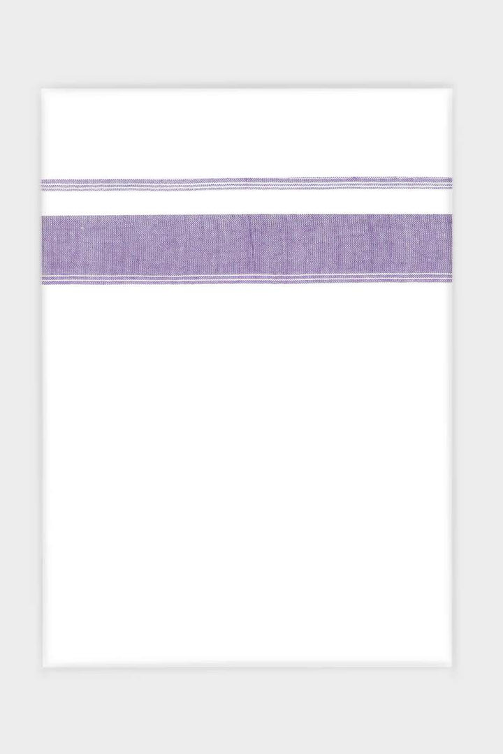 Alvin Avatar  - Lavender Smooth Cotton Double Layered Dhoti With Fancy Borders | Uathayam