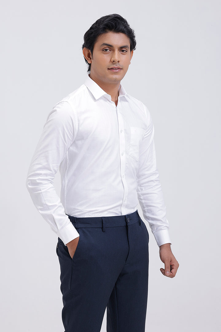 Men’s cotton formal white shirt regular fit