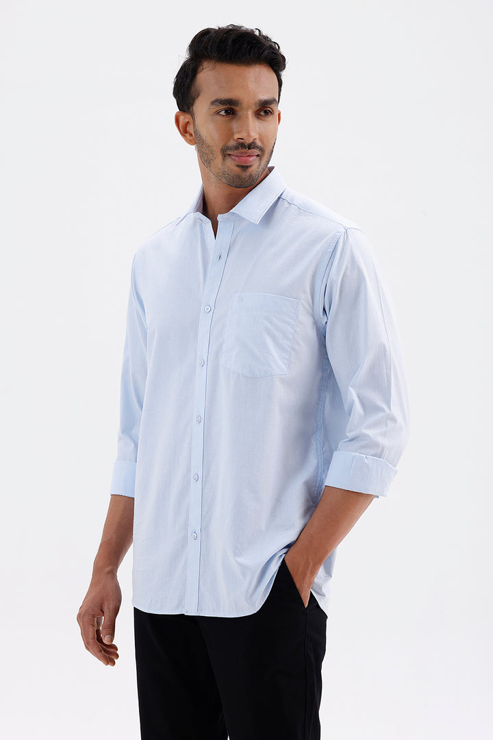 Stylish Pale Blue Azure Men's Formal Shirt
