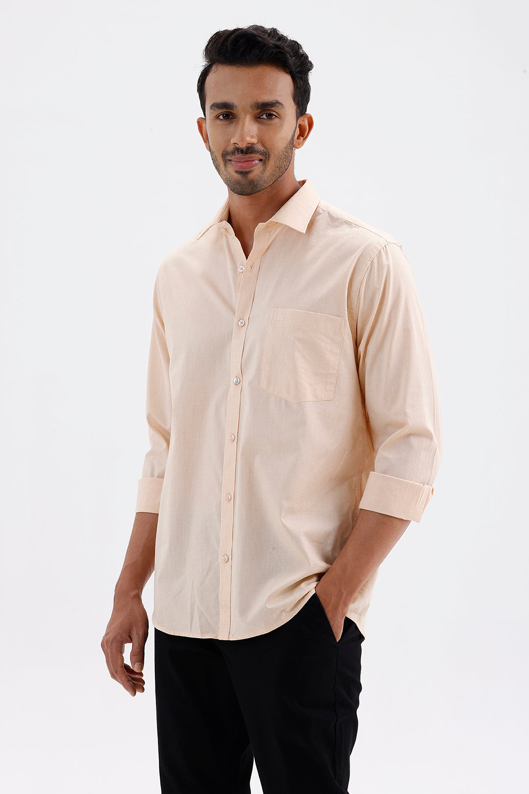 Stylish Vanilla Cream Azure Men's Formal Shirt