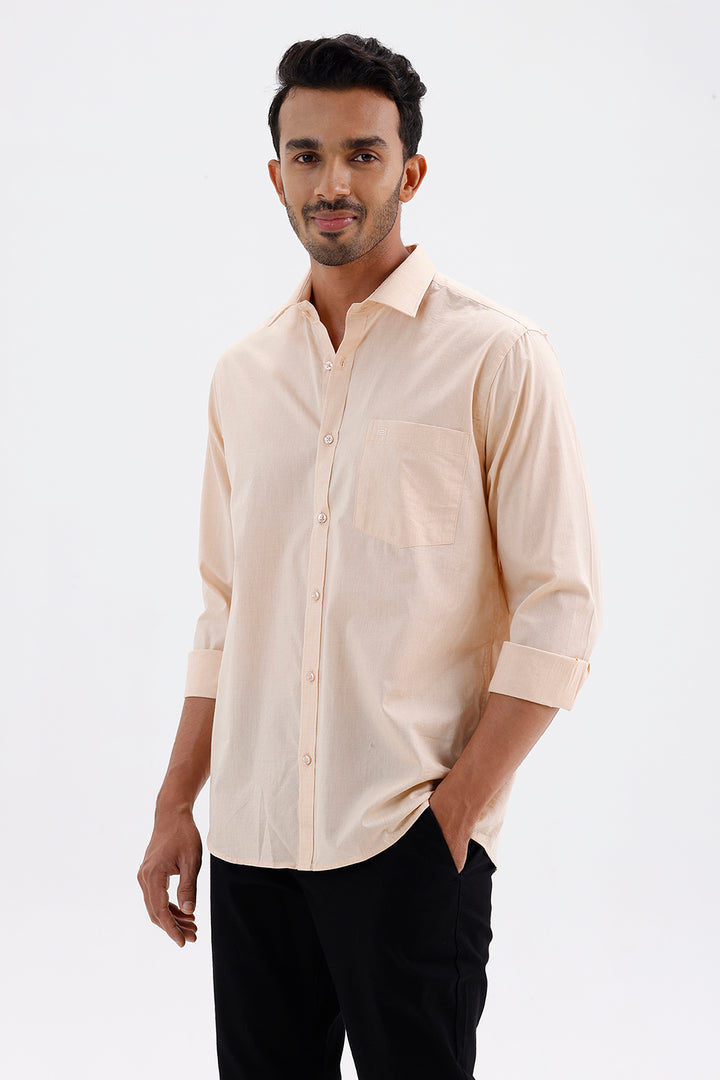 Stylish Vanilla Cream Azure Men's Formal Shirt