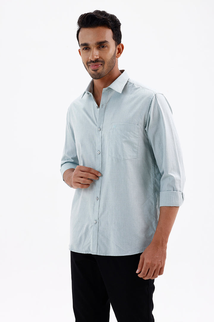 Stylish Mist Grey Azure Men's Formal Shirt