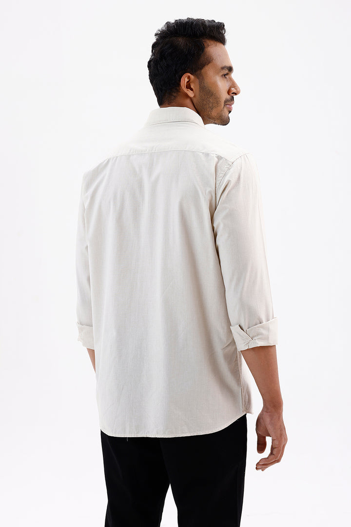 Azure Men's Pearl White Cotton Formal Shirt