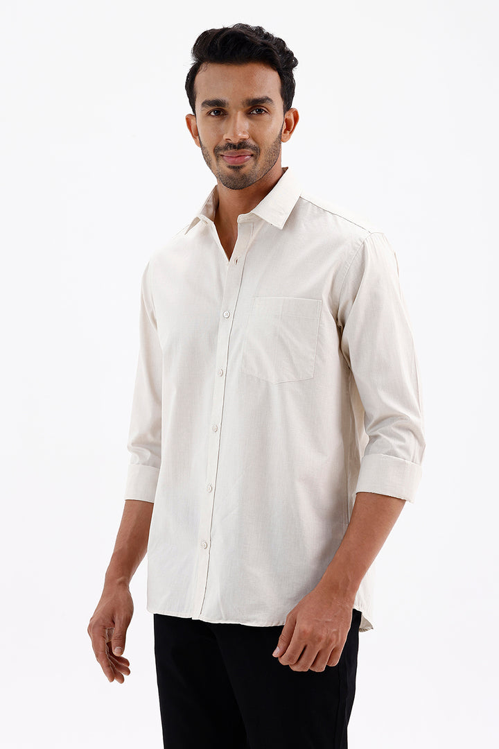 Stylish Pearl White Azure Men's Formal Shirt