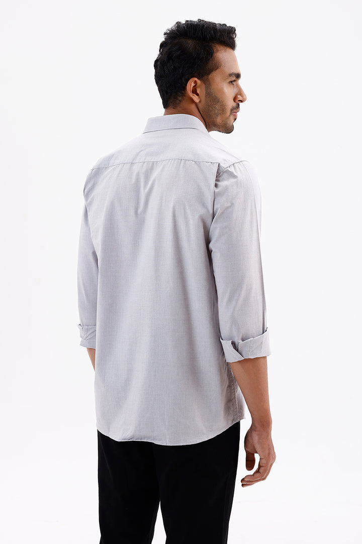 Azure Men's Steel Gray Cotton Formal Shirt