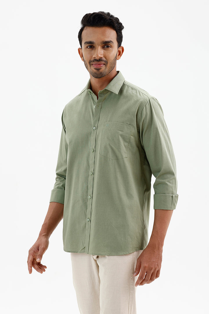 Stylish Olive Mist Green Azure Men's Formal Shirt