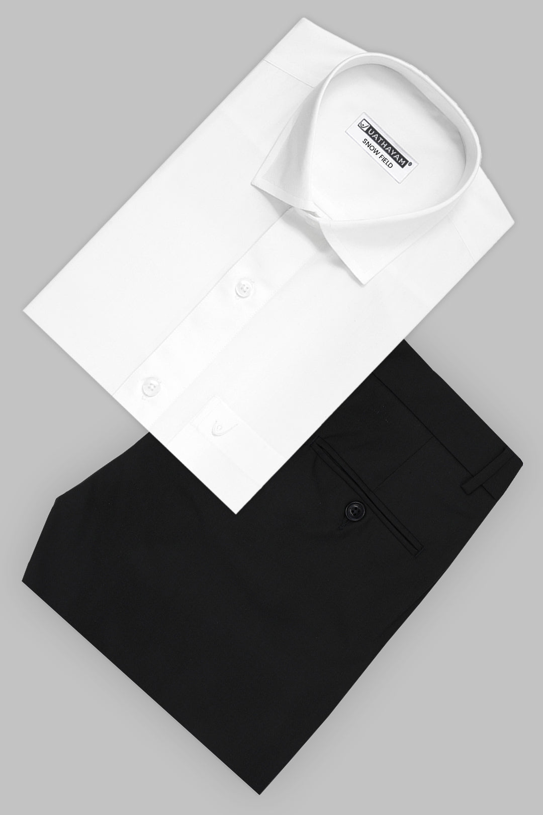 Uathayam Snow Field and Auto Flex Midnight Onyx Black Formal Wear Combo