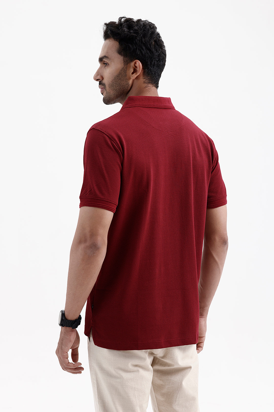 Canton Polo Men's Ruby Red Cotton T-Shirt