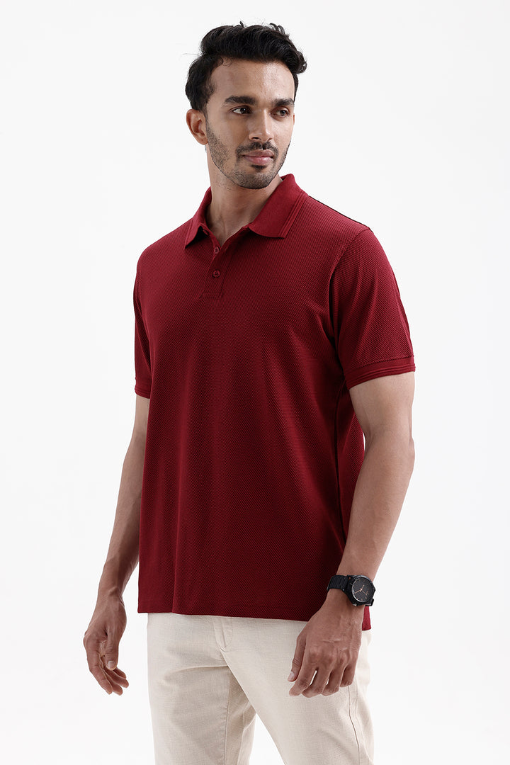 Stylish Ruby Red Canton Polo Men's T-Shirt