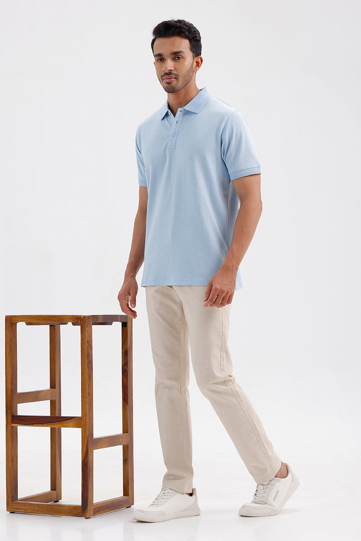 Canton Polo Men's Baby Blue Cotton T-Shirt