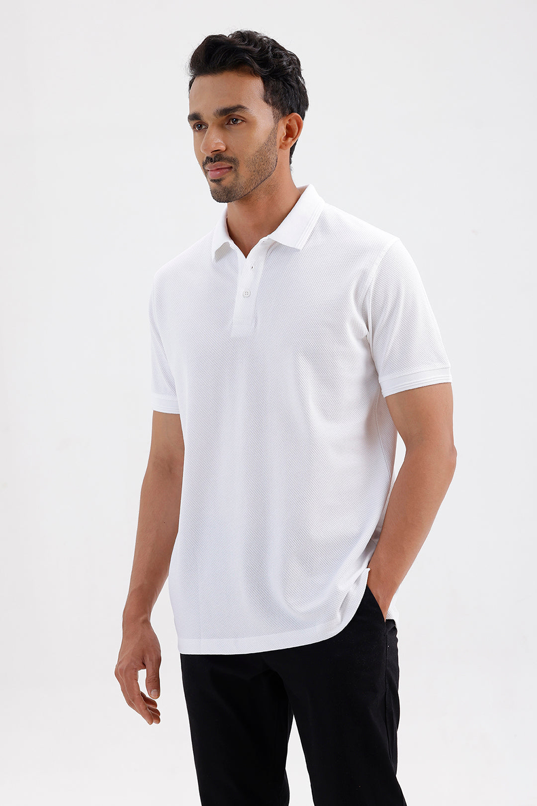 Stylish Cloud White Canton Polo Men's T-Shirt