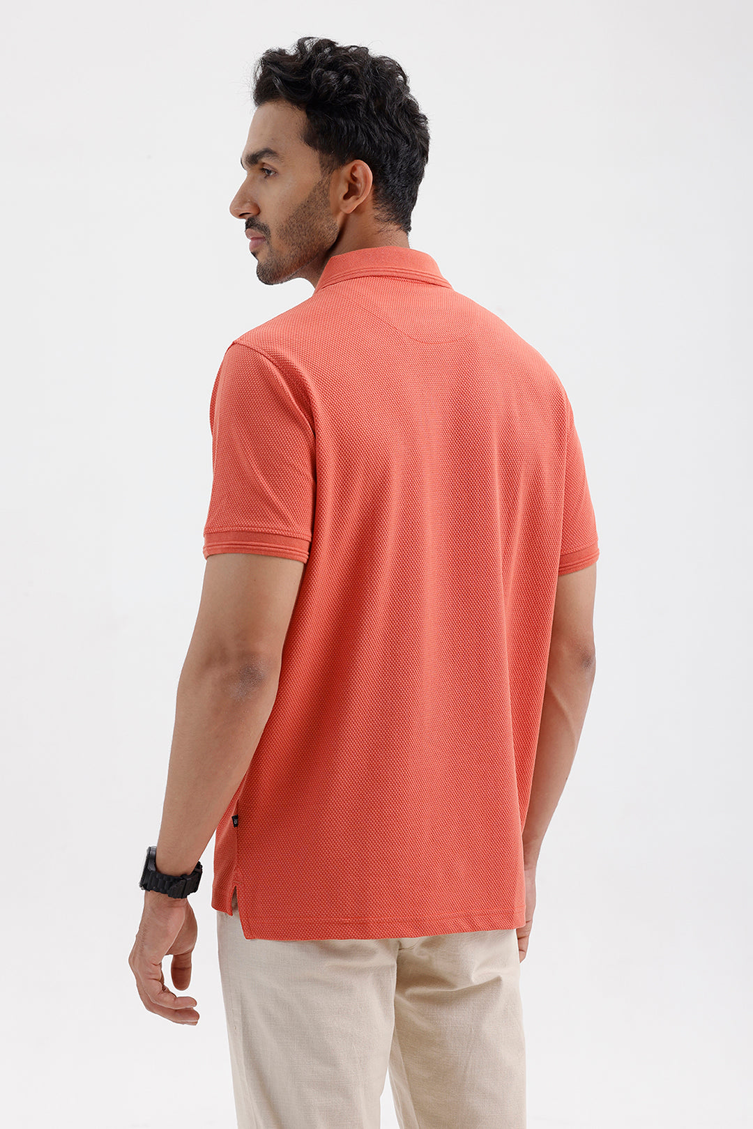 Canton Polo Men's Coral Rust Cotton T-Shirt