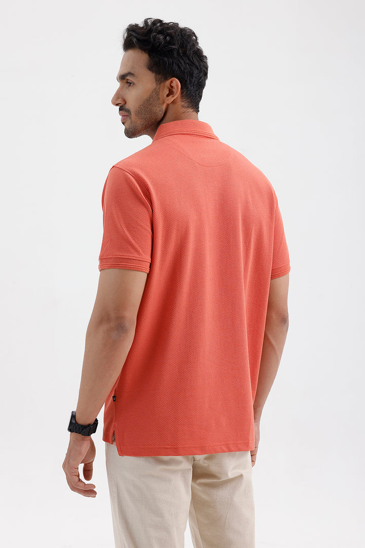 Canton Polo Men's Coral Rust Cotton T-Shirt