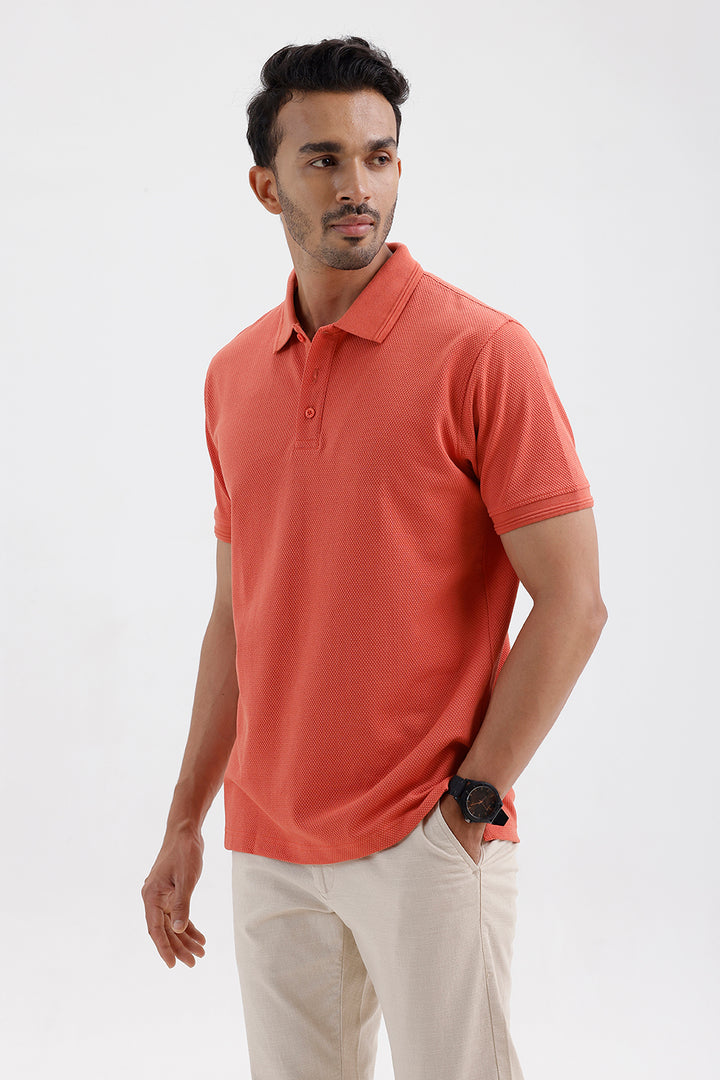 Stylish Coral Rust Canton Polo Men's T-Shirt