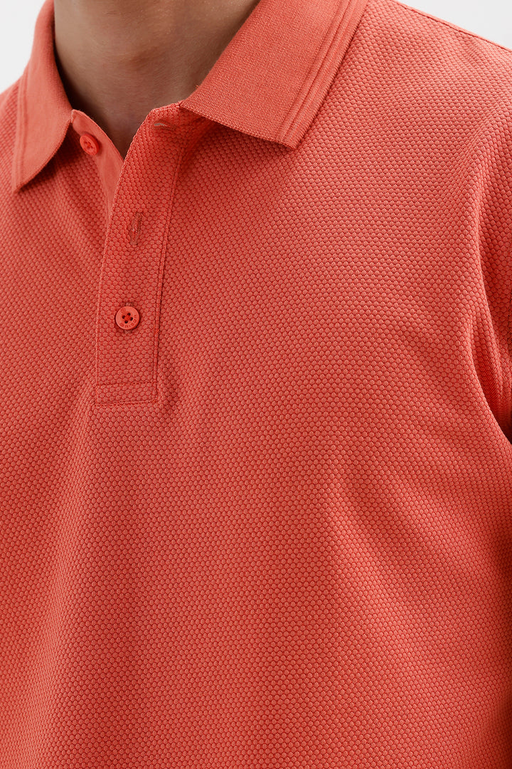 Coral Rust Polo T-Shirt for Men by Canton Polo