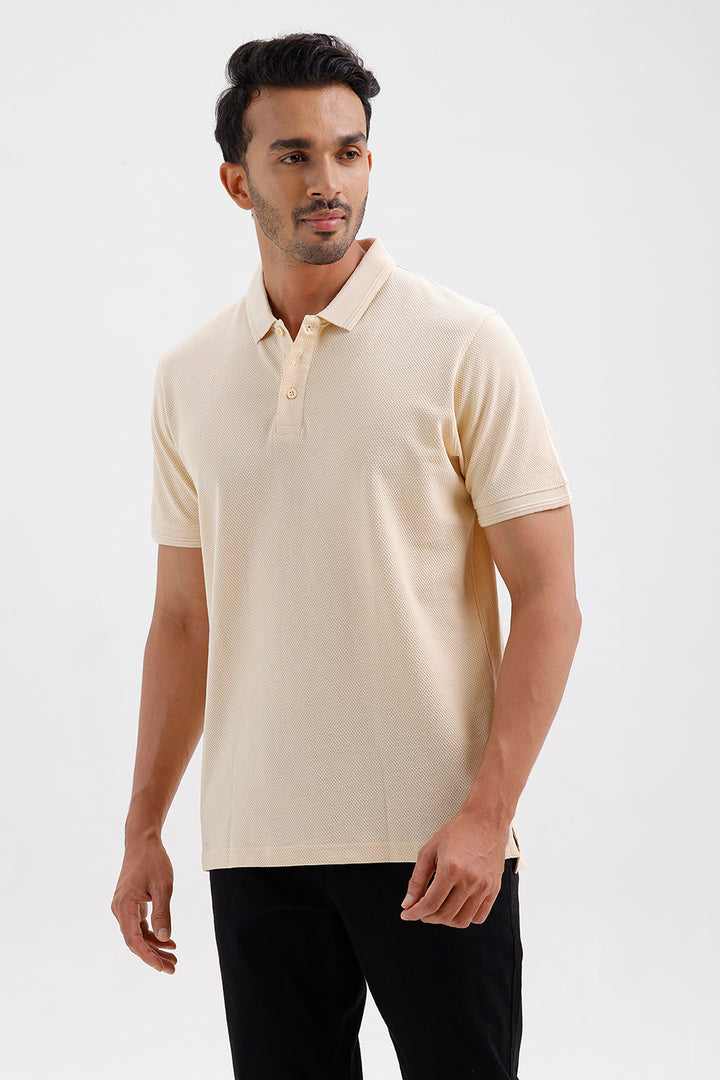 Stylish Desert Sand Canton Polo Men's T-Shirt
