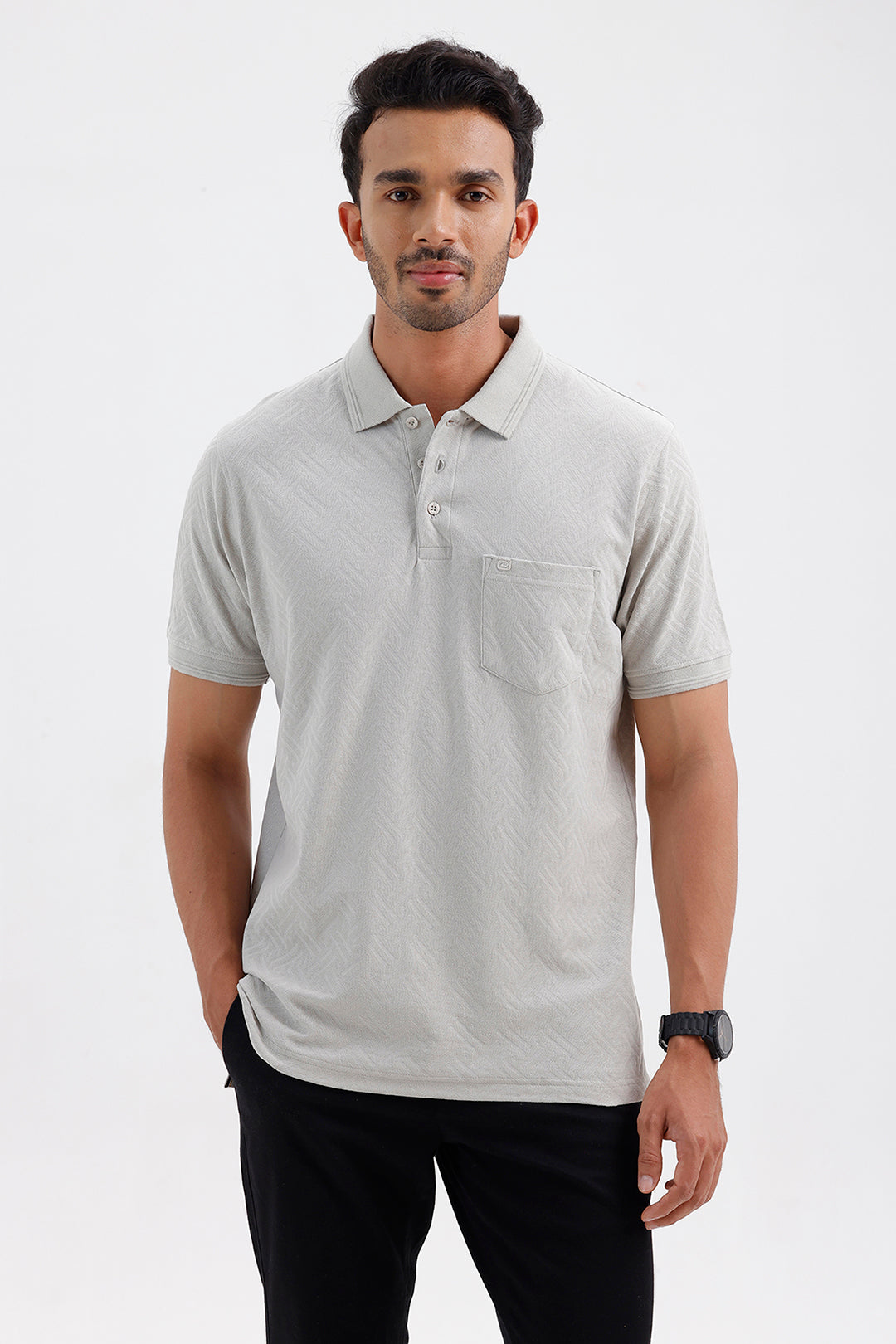 Men's Sage Mist Gray Clark Polo T-Shirt