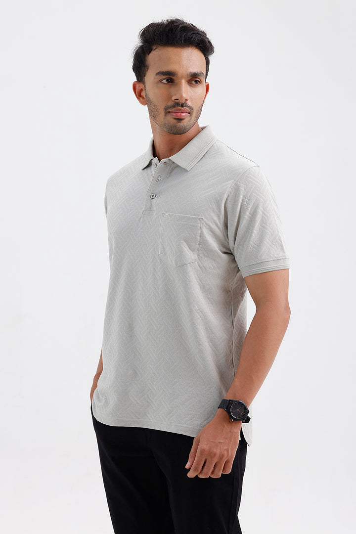 Stylish Sage Mist Gray Clark Polo Men's T-Shirt