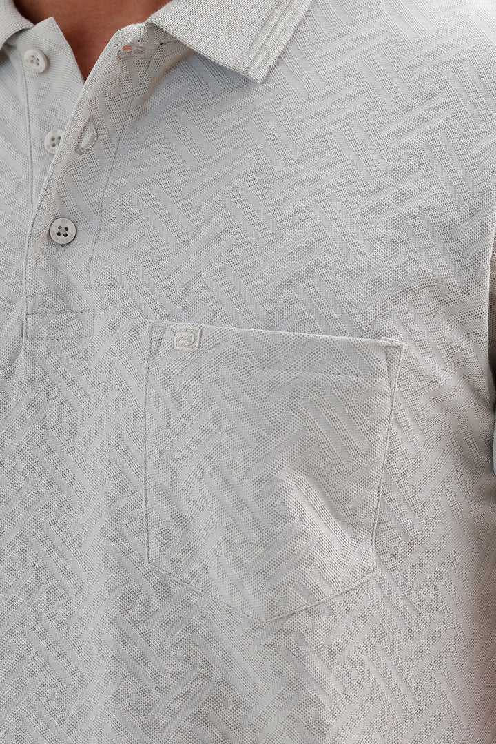 Sage Mist Gray Polo T-Shirt for Men by Clark Polo