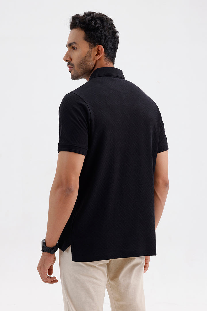 Clark Polo Men's Shadow Black Cotton T-Shirt