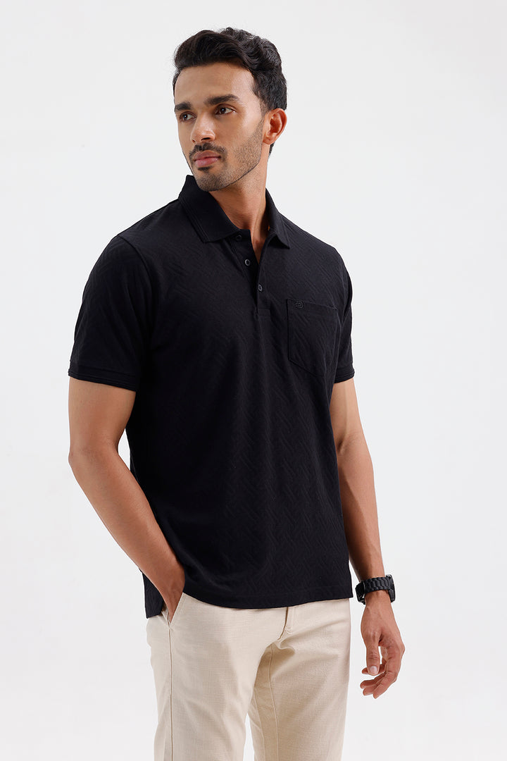 Stylish Shadow Black Clark Polo Men's T-Shirt