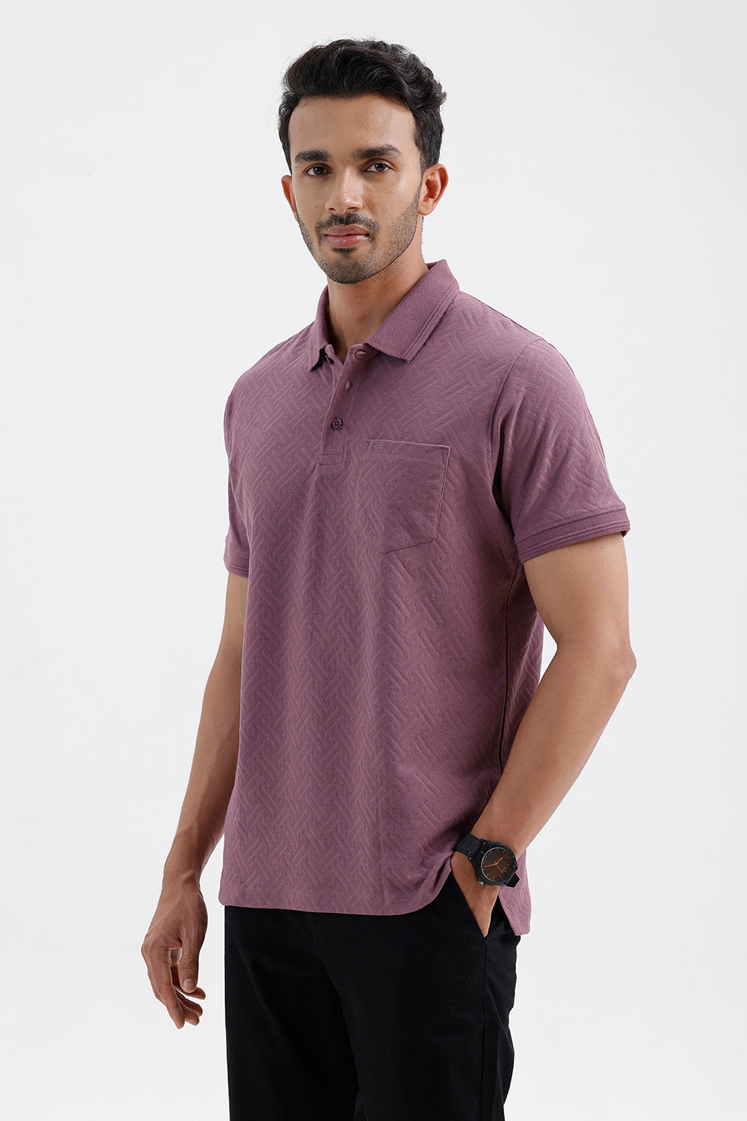 Stylish Mulberry Mist Clark Polo Men's T-Shirt