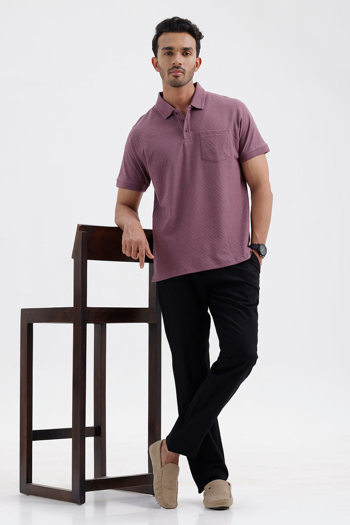Clark Polo Men's Mulberry Mist Cotton T-Shirt