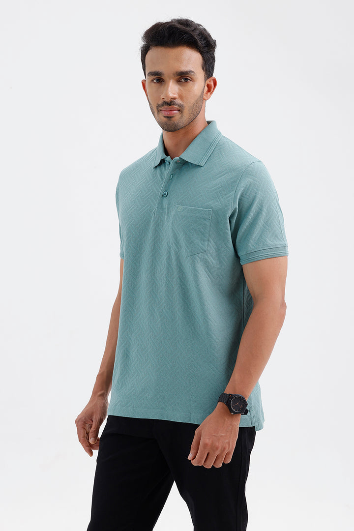 Stylish Frosted Mint Clark Polo Men's T-Shirt