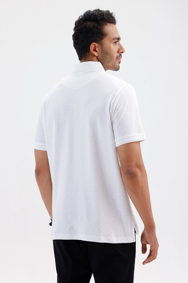 Clark Polo Men's Cloud White Cotton T-Shirt