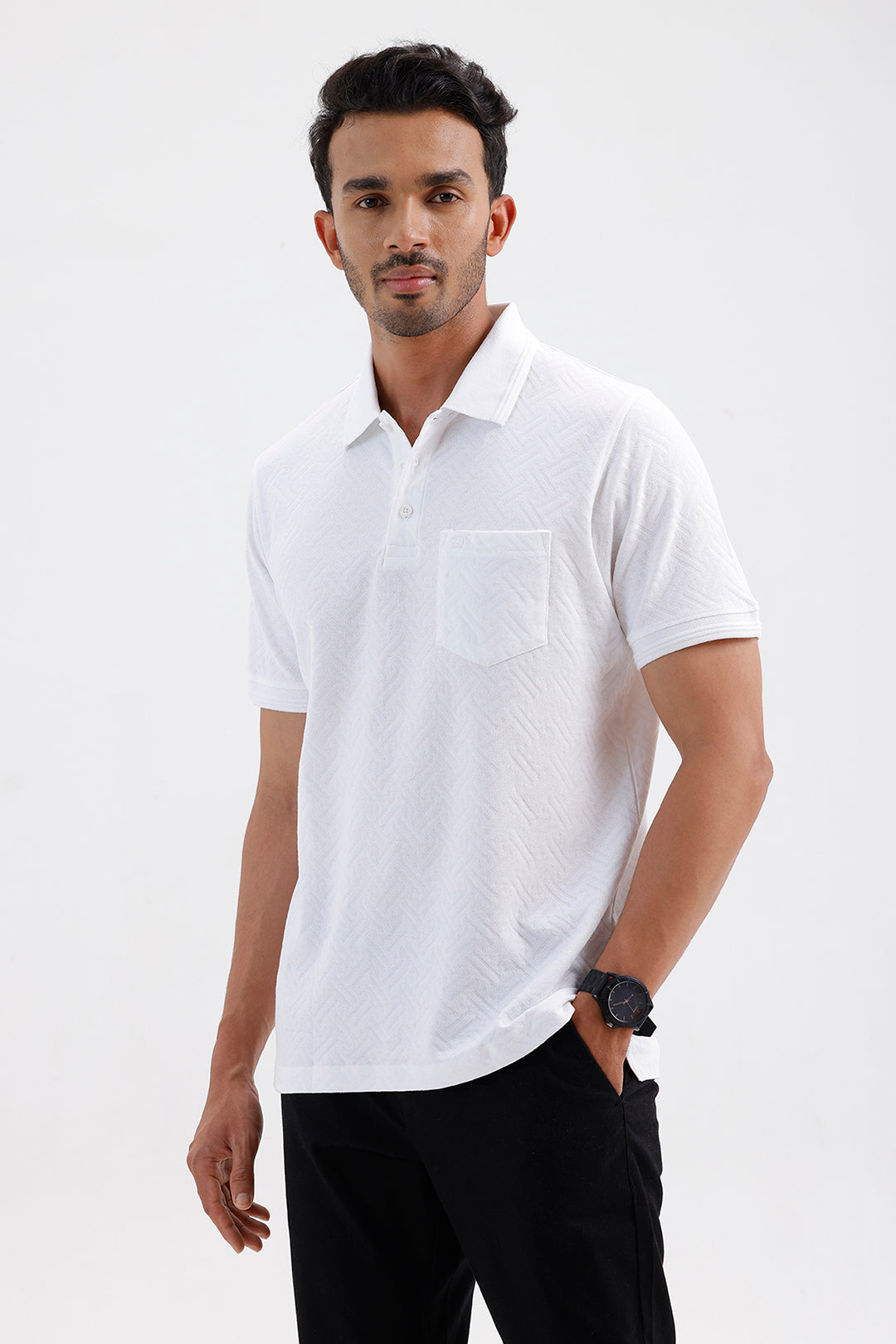 Stylish Cloud White Clark Polo Men's T-Shirt