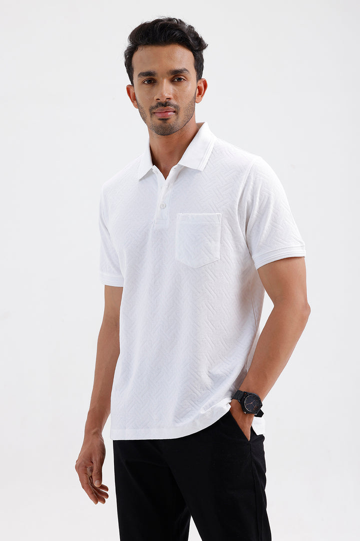Stylish Cloud White Clark Polo Men's T-Shirt