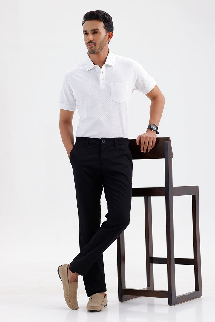 Premium Cloud White Polo Neck T-Shirt for Men