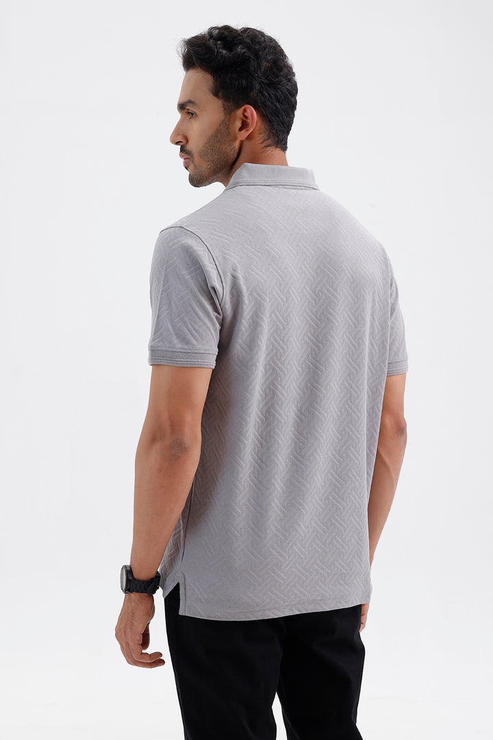Stylish Platinum Gray Clark Polo Men's T-Shirt