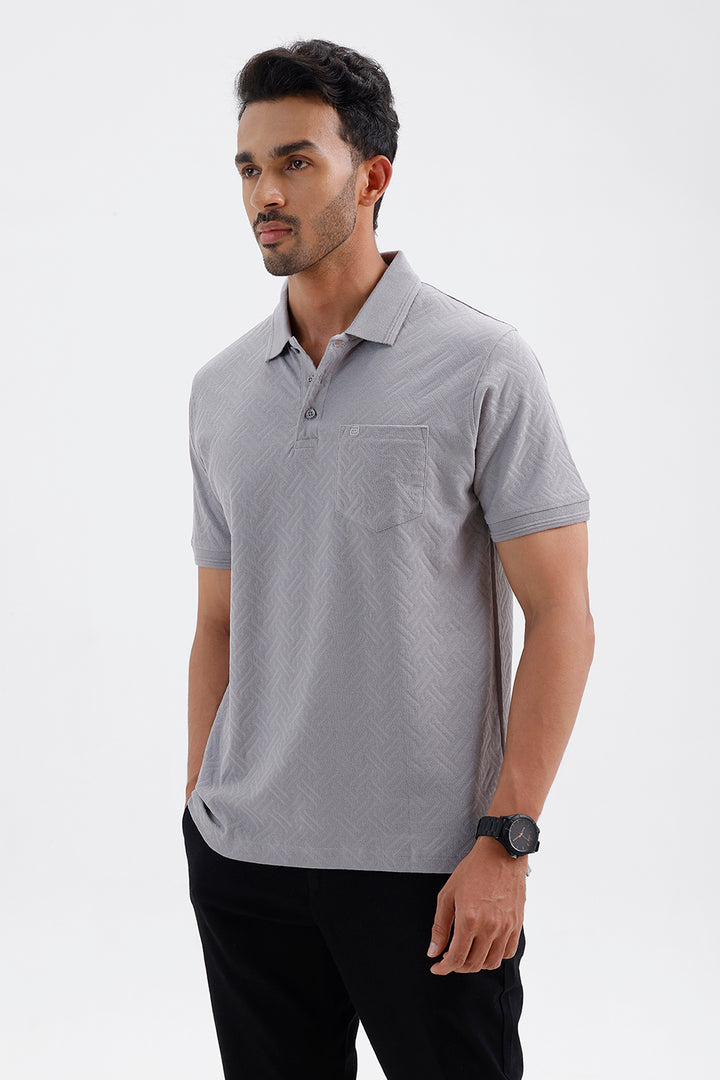 Platinum Gray Polo T-Shirt for Men by Clark Polo
