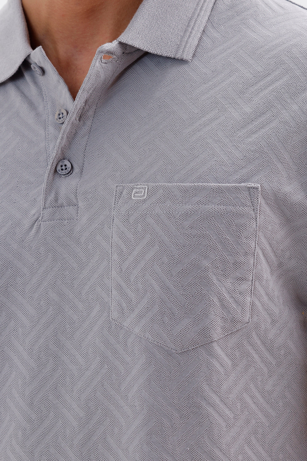 Platinum Gray Polo T-Shirt for Men by Clark Polo