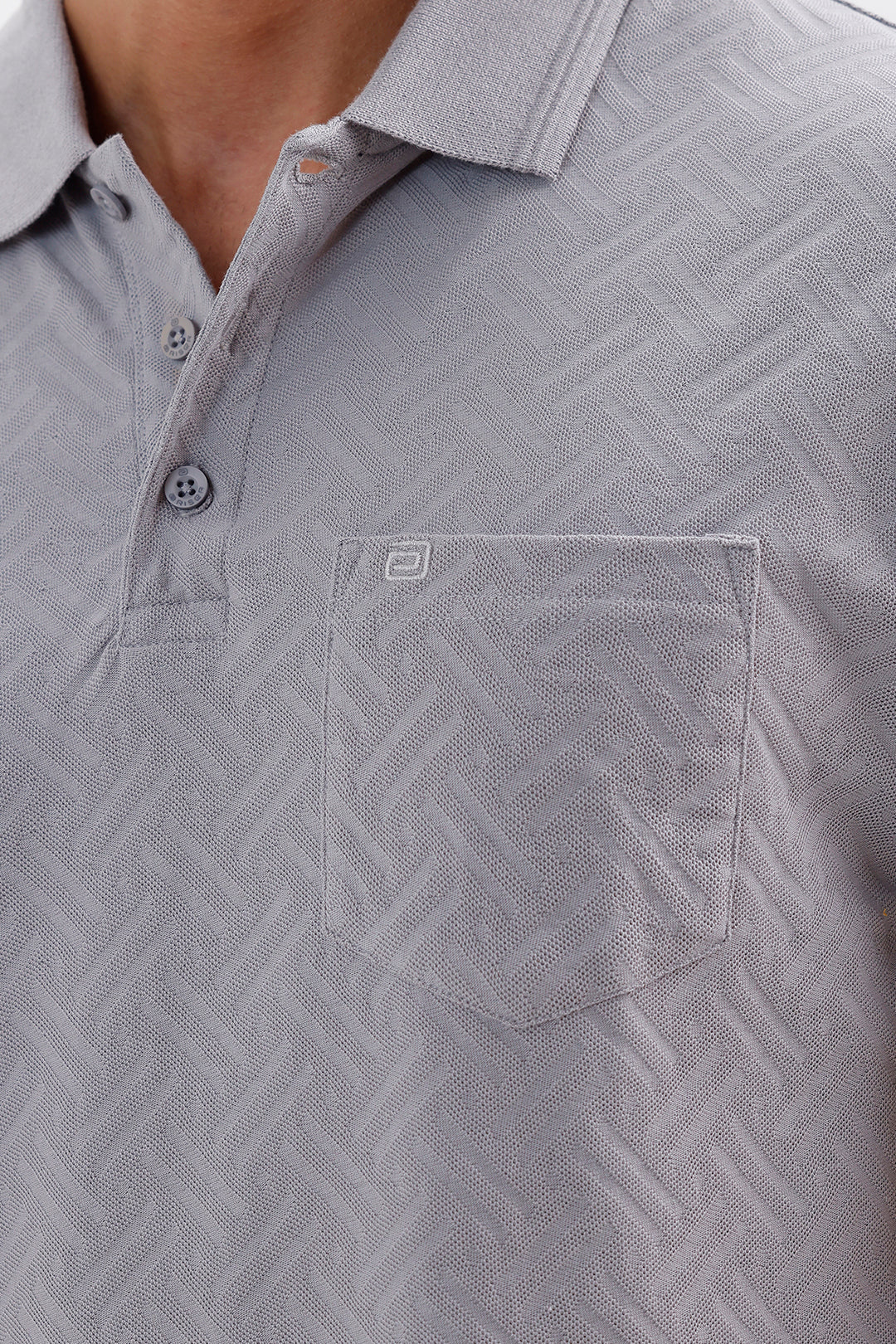 Platinum Gray Polo T-Shirt for Men by Clark Polo