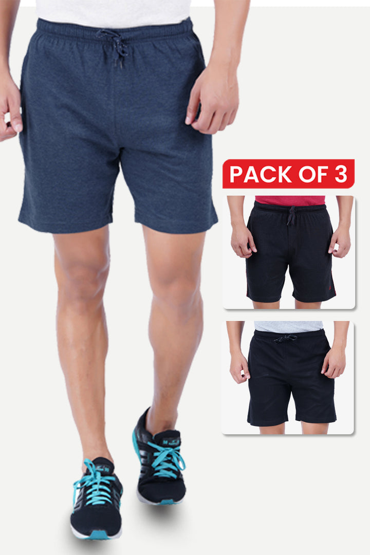 Shorts - Knitted Shorts For Mens Combo Pack Of 3 | Ariser